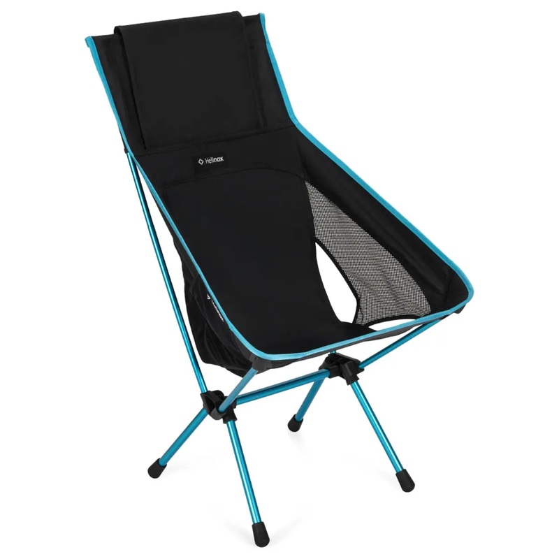 Helinox Chair One Highback (RE) Lightweight Camping Chair - Black with Cyan Blue Frame