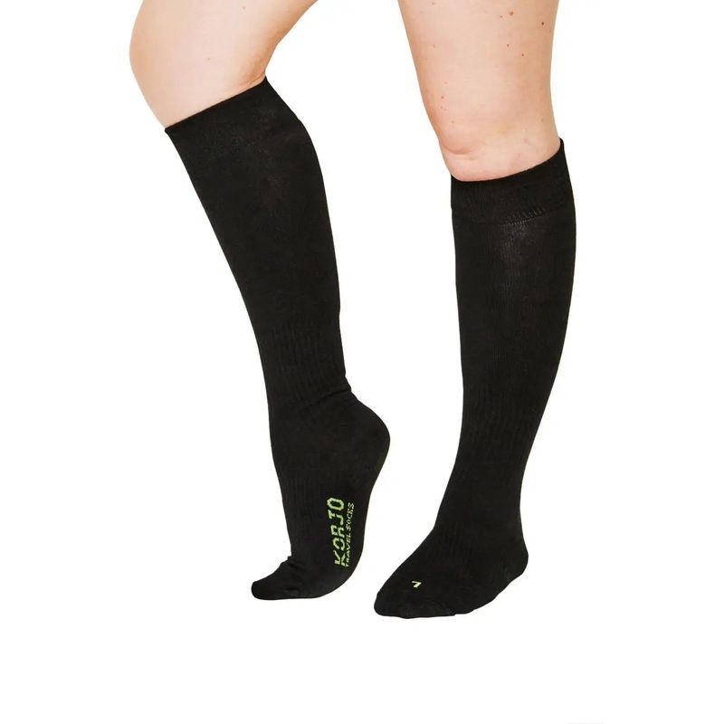 Korjo Compression Travel Socks (Medium) - Black