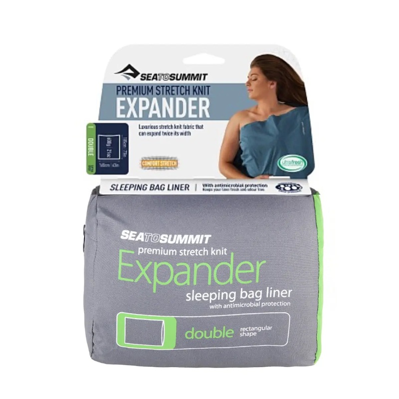 Sea to Summit Expander Sleeping Bag Liner - Double Size - Stretch Poly-Cotton - Navy