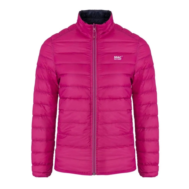 Mac in a Sac Polar Womens Reversible Down Jacket - Size 18 - Fuchsia / Navy