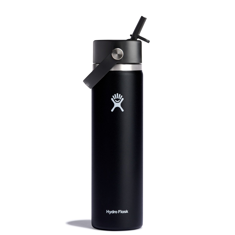 24 Oz Wide Flex Straw Cap Black