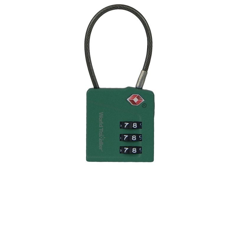 MAGNIFIED DIAL CABLE TSA LOCK - Wreath Green